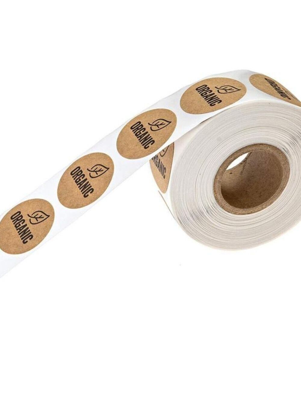 500 organic 1" kraft wafer Stickers with leaf - Picture 4 of 6